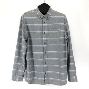 Vans Long Sleeve Button Down Shirt Men's XL Striped 100% Cotton Casual Woven
